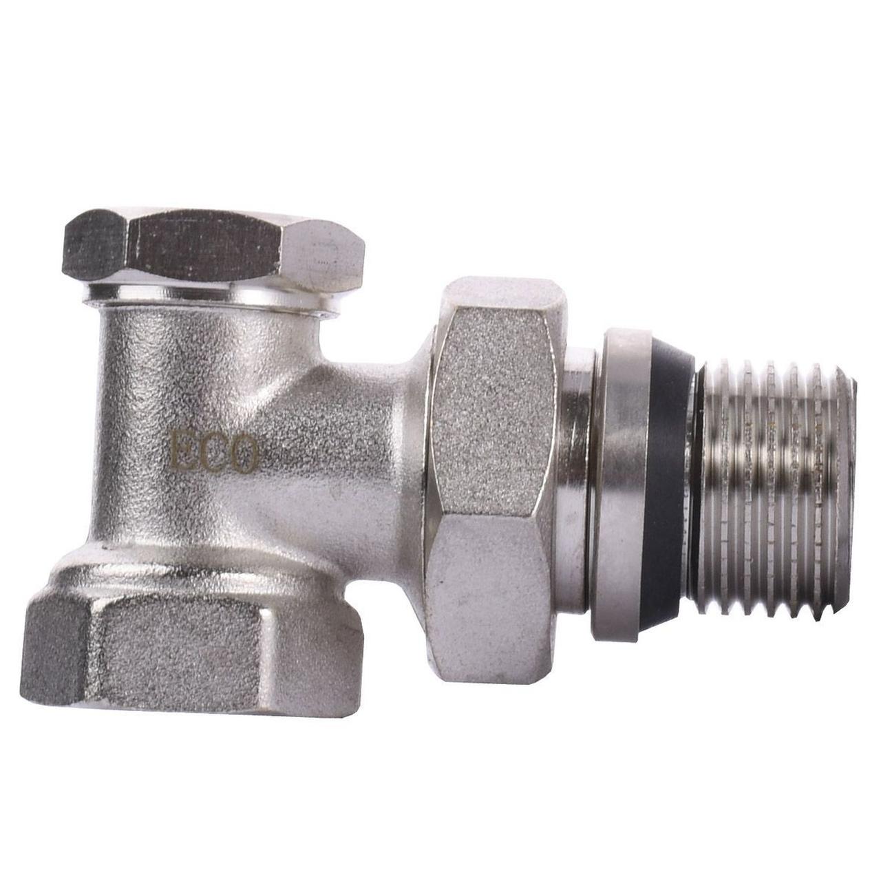 Кран радіаторний кутовий ECO Technology ECO5007 (ECO5107) 1/2" під ключ з ущільнювачем