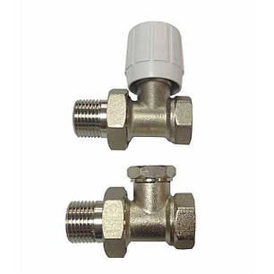 Крани радіаторні прямі ECO Technology 1/2" подача + обратка ECO5106 ECO5108, фото 1