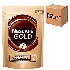 Ящик растворимой кофе Nescafe Gold 280 гр. (в ящике 12 шт)