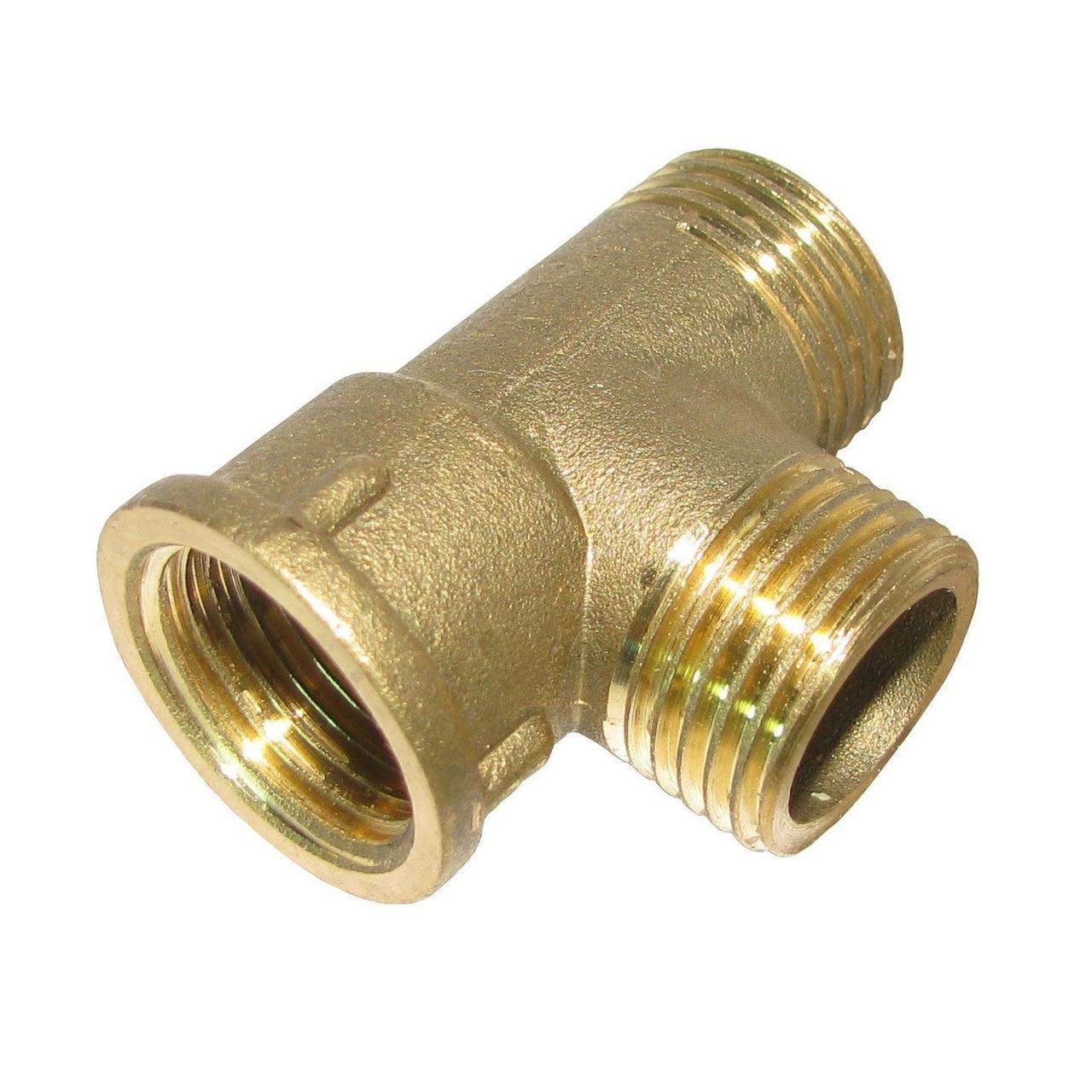 Трійник латунь  1/2 Внутрішня х 1/2 Зовнішня х 1/2 Зовнішня А0204А