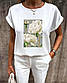 Річна блуза з коротким рукавом у вільному фасоні з малюнком (р. 42-56) 2713491, фото 6