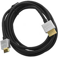 Шнур HDMI Ultra Slim, штекер HDMI - штекер mini HDMI, Vers-1.4, "позолоченный", Ø4.2мм, 2м, в блистере