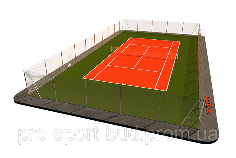 Строительство теннисного поля под ключ Теннисный корт 18х36 Покрытие Искусственная трава 15 мм - фото 8 - id-p1630020528