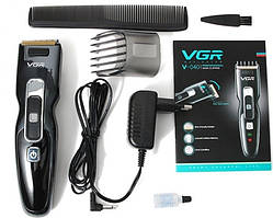 Машинка тример для стрижки волосся акумуляторна VGR V-040 водонепроникна