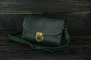 Жіноча шкіряна сумка Скарлет, натуральна Вінтажна шкіра, колір Зелений