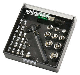 Whirlpower Набір бит та головок 1/4" 5-13мм 31од пластик.кейс