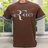 Футболка чоловіча світло-коричнева с прінтом HECTOR