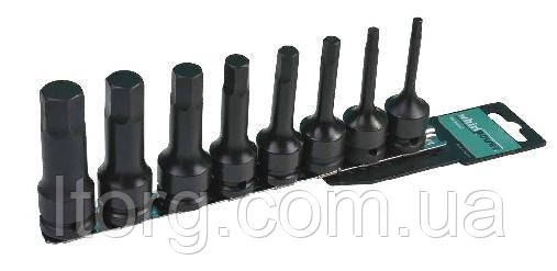 Whirlpower Набір бит ударних 1/2" 8од Hex H5-17мм на планці