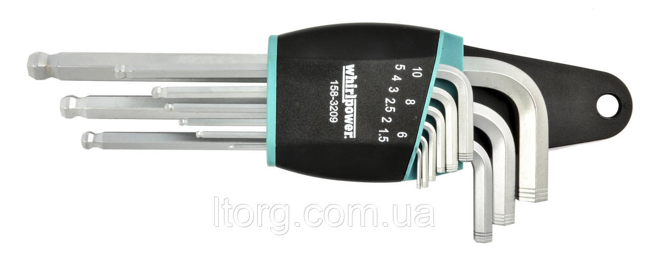 Whirlpower Набір шестигр. 9од. 1,5-10мм Г-под. з шаром і канавками
