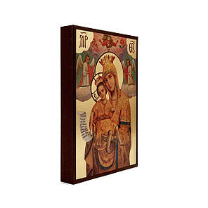 Икона  Богородица Милующая достойно есть 10 х 14 см с нанесением золота, фото 2