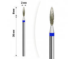 Фреза алмазна MART полум'я синє діаметр 2,8 мм