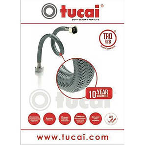 Шланг для змішувача TUCAI М10х1/2" 1,0м. АНТИКОРОЗІЯ TAQ GRIF AСB 206223 ПАРА, фото 2