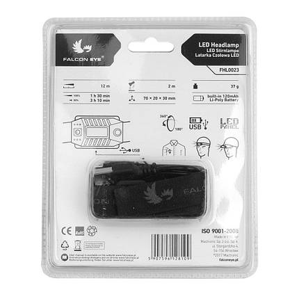 Ліхтар налобний Falcon Eye Blaze 2.2 (60 Lm) USB Rechargeable (FHL0023), фото 4