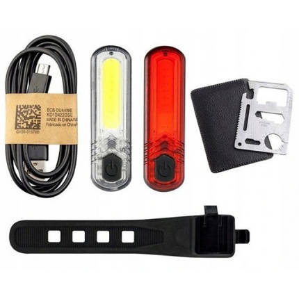 Комплект велосипедних ліхтарів Mactronic Duo Slim (60/18 Lm) USB Rechargeable (ABS0031), фото 1