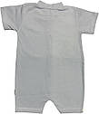 Пісочник на хлопчика ріст 56 0-2 міс для новонароджених малюків ромпер дитячий літній бавовняний блакитний, фото 2