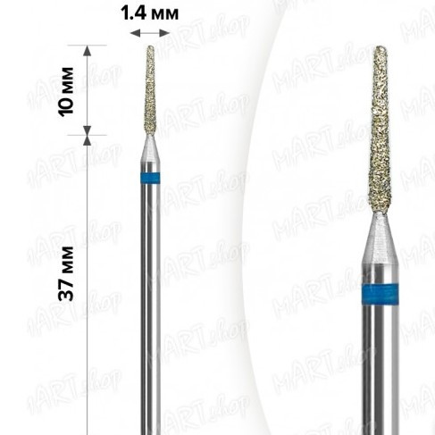 Фреза алмазна MART конус синя діаметр 1,4 мм, фото 1