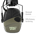 Тактичні активні навушники Howard Impact Sport зелені, фото 7