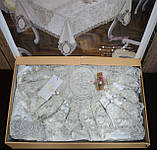 Велюрова скатертина з ранером Selin Gamze Set 160×220+12 серветок, фото 3