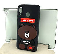 Чехол для Samsung M20, M205 накладка бампер Bear Love ME силикон черный