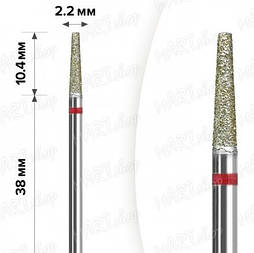 Фреза алмазна MART червоний, конус діаметр 2,2 мм