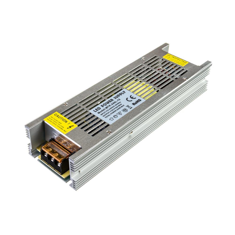 Блок живлення 12V, 240W, 20А, металевий корпус, IP20, LONG