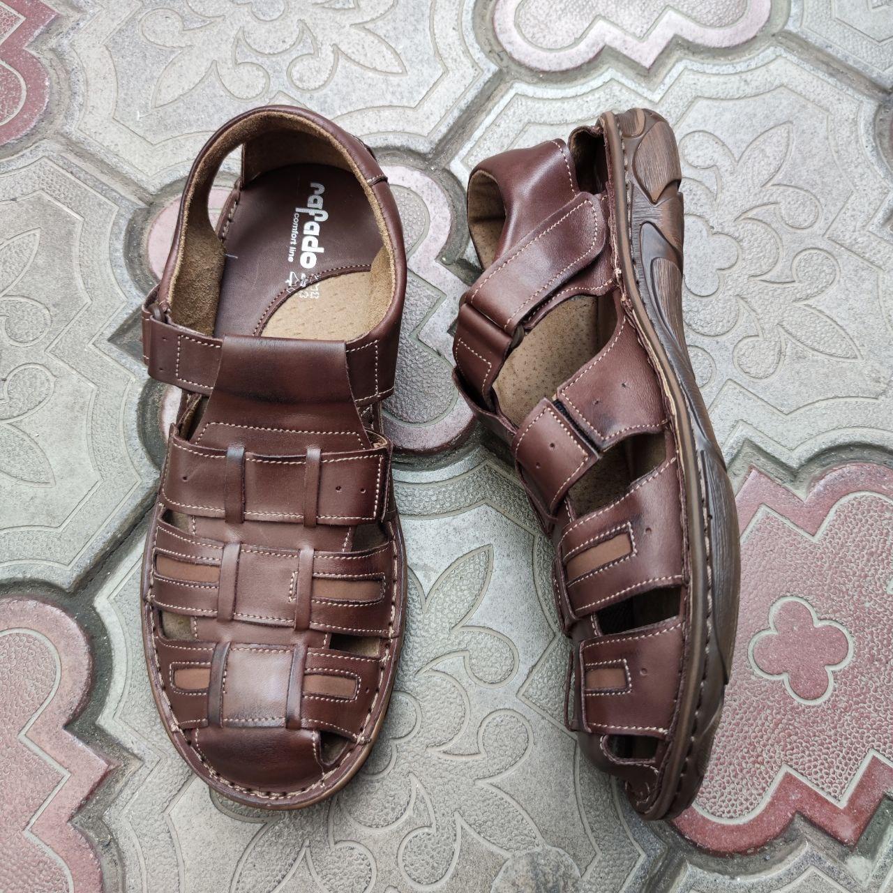 Сандалии большие размеры кожаные мужские летние коричневые Rafado ...