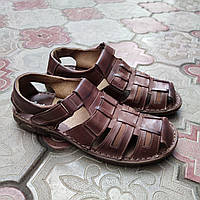 Сандалии большие размеры кожаные мужские летние коричневые Rafado. Босоножки великаны. Обувь Рафадо на лето 47