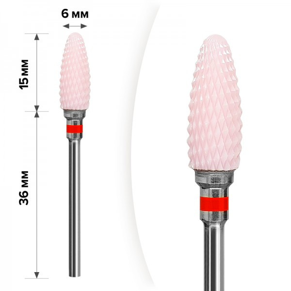 Фреза керамічна MART рожева, кукурудза діаметр 6*15мм, фото 1
