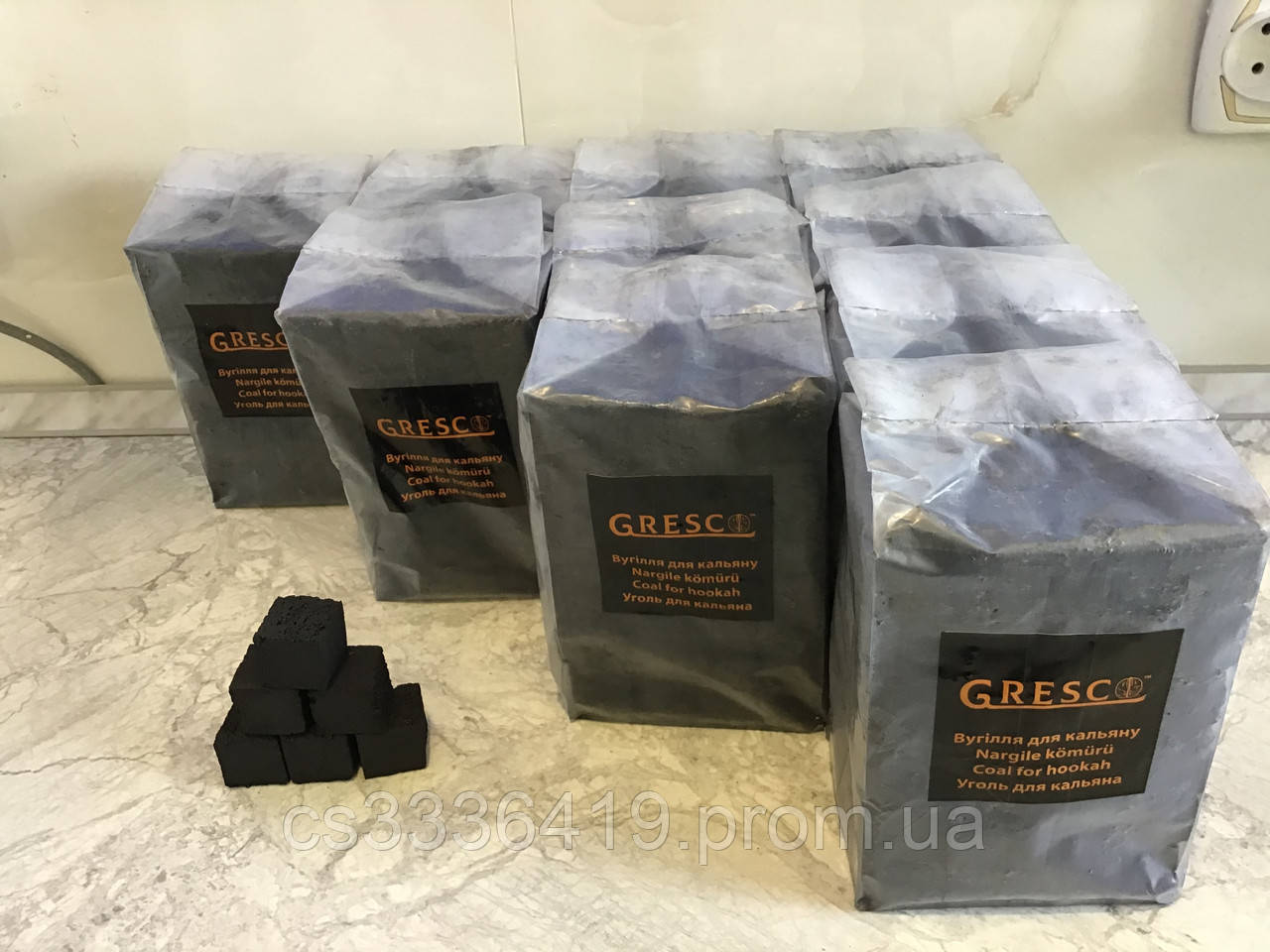 Уголь для кальяна 10 кг. Натуральный ореховый уголь Gresco - фото 2 - id-p1630124196