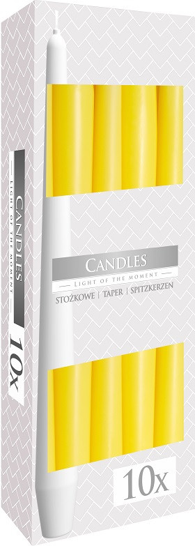 Свічка конічна жовта 24,5 см 10 шт (s30-010)