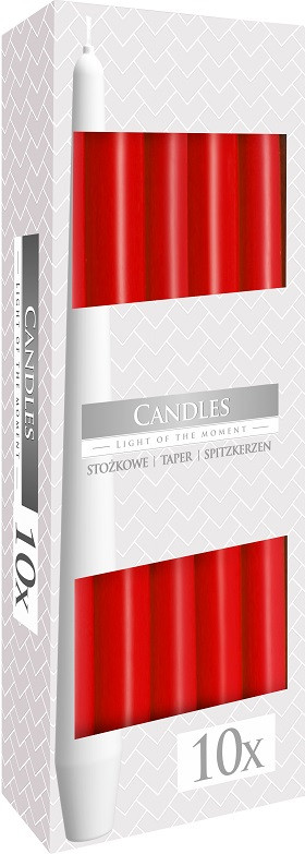 Свічка конічна червона 24,5 см 10 шт (s30-030)
