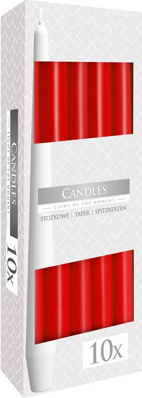 Свічка конічна червона 24,5 см 10 шт (s30-030), фото 1