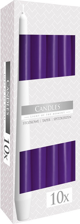 Свічка конічна фіолетова 24,5 см 10 шт (s30-040)