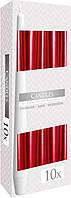Свічка конічна червоний металік 24,5 см 10 шт (s30-230)