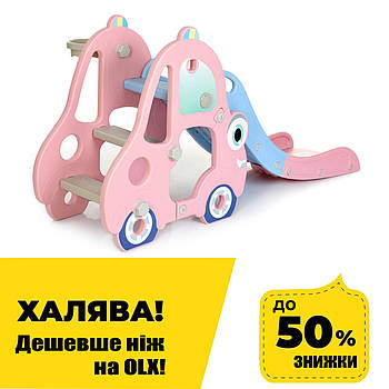 Гірка машинка з баскетбольним кільцем Bambi L-CC01-8 | Гірка машинка Рожева