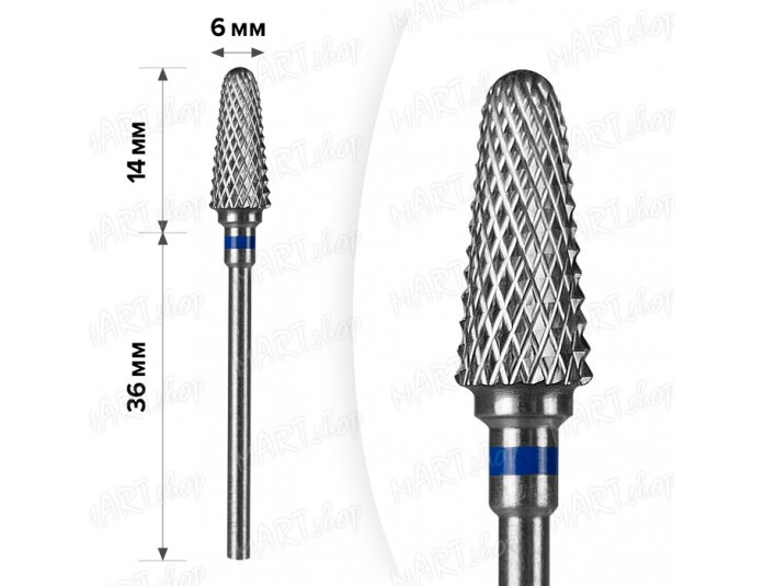 Твердосплавна фреза MART синя, кукурудза діаметр 6*14мм, фото 1
