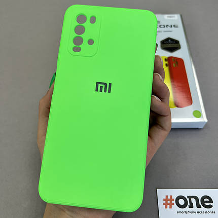 Чохол для Xiaomi Redmi 9T із мікрофіброю захистом для камери чохол на телефон сяомі редмі 9т салатовий S1Q, фото 1