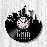 Город Киев часы на стену Киев часы Памятники Киева Виниловые часы Города Украины Часы Украина Размер 30см