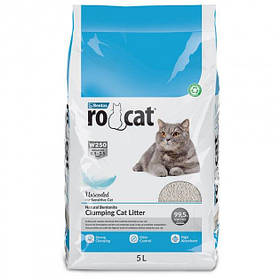 Бентонитовый наполнитель RoCat Unscented для кошачьего туалета, без аромата, 5 л (4.3 кг)