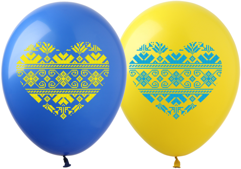 Повітряні кулі "Серце Вишиванка" 12" (30 см) пастель В упак: 100шт ТМ Арт «SHOW»