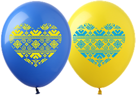 Повітряні кулі "Серце Вишиванка" 12" (30 см) пастель В упак: 100шт ТМ Арт «SHOW»