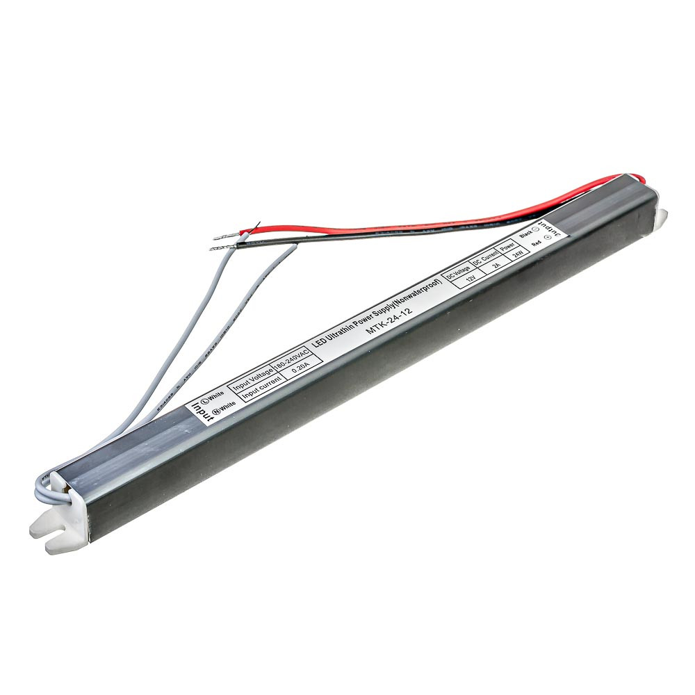 Блок живлення SLIM 12V, 24W, 2А, металевий корпус, IP20