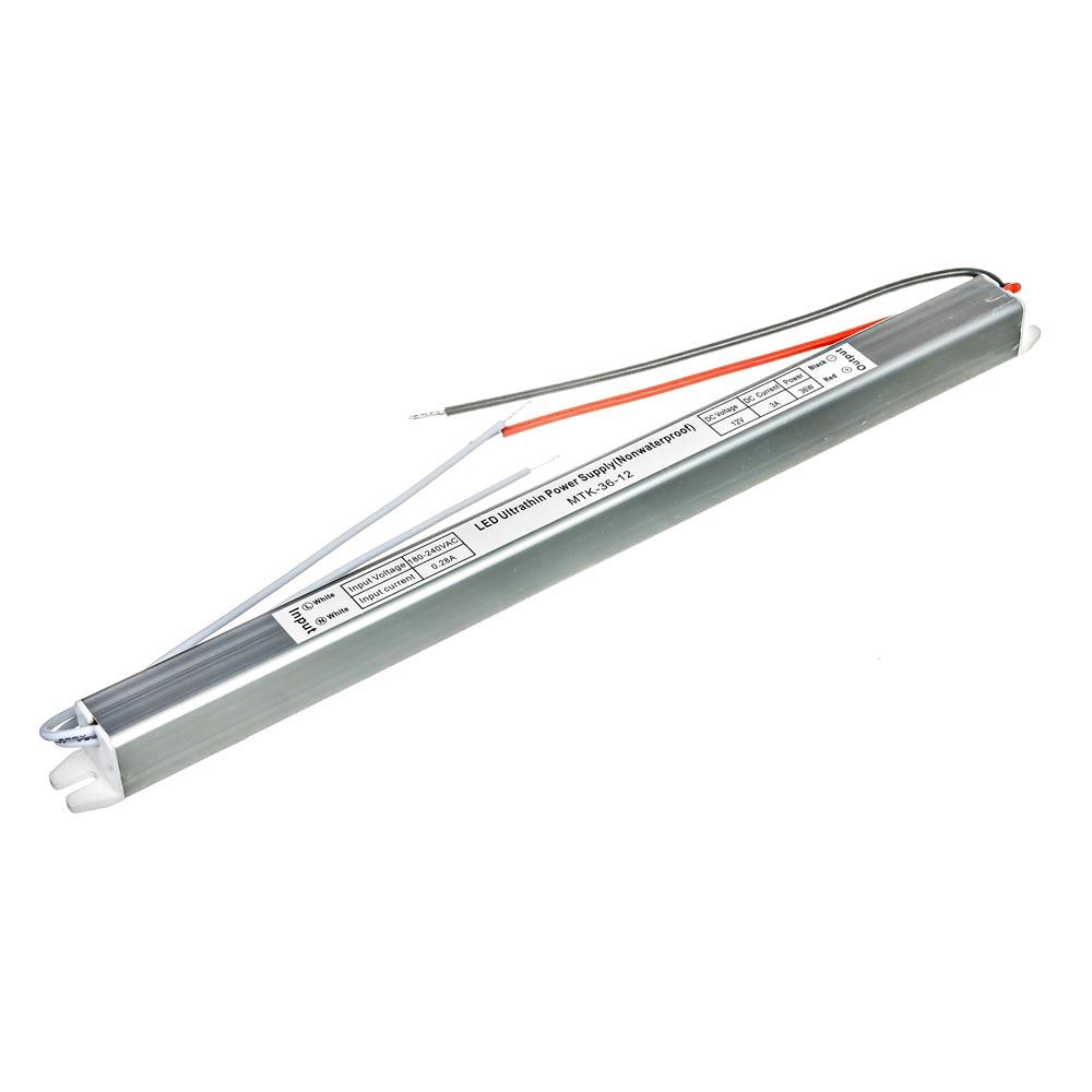 Блок живлення SLIM 12V, 36W, 3А, металевий корпус, IP20