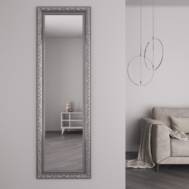 Дзеркало на стіну у срібній рамі з патиною 176х56 Black Mirror у кімнату спальню коридор Дзеркало на стіну у срібній рамі з патиною 176х56 Black Mirror у кімнату спальню коридор