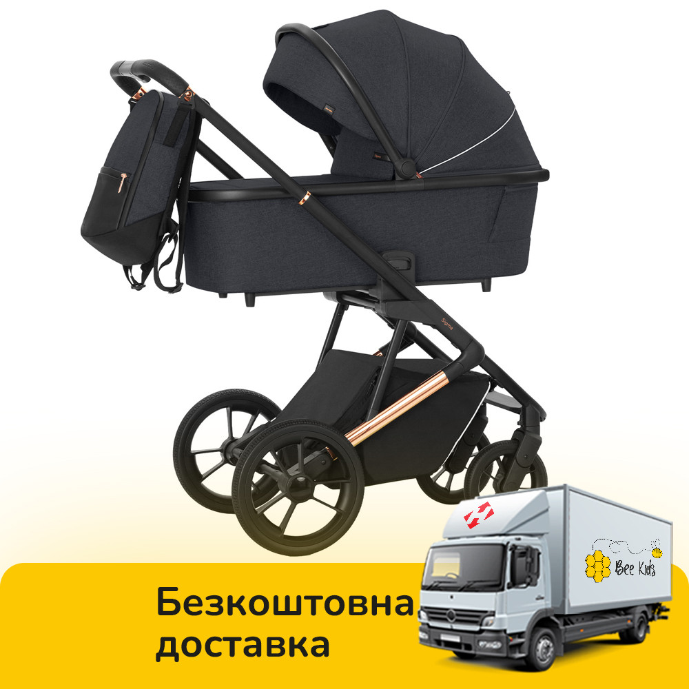 Коляска дитяча універсальна коляска 3в1 CARRELLO Sigma CRL-6510 Midnight Grey Темно-сірий, фото 1