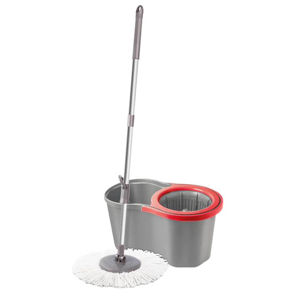 Набір для прибирання Planet Spin Mop Joy 16 л сірий — червоний
