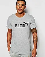 Чоловіча сіра Футболка PUMA Пума хлопок
