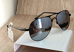 Сонцезахисні окуляри авіатори крапельки сірі скляні VAN REGEL, дзеркальні окуляри краплі від сонця чоловічі