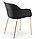 Крісло Tilia Shell-MG ніжки металеві золото, сидіння чорне, фото 2