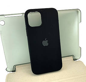 Чехол на iPhone 12, iPhone 12 Pro накладка бампер Original Silicone Case чорний